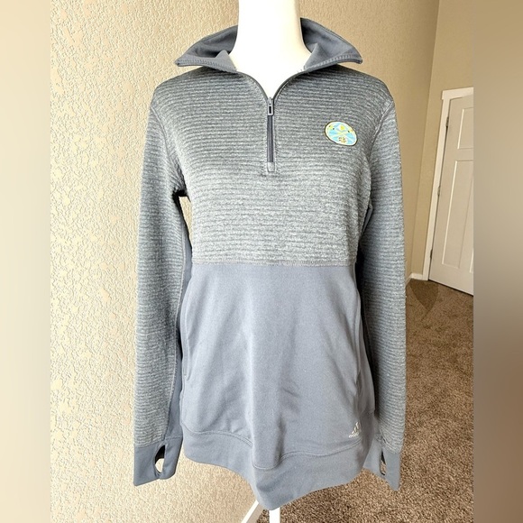 adidas Tops - Adidas Denver Nuggets Quarter-Zip Pullover Gray Long Sleeve Women’s Small
